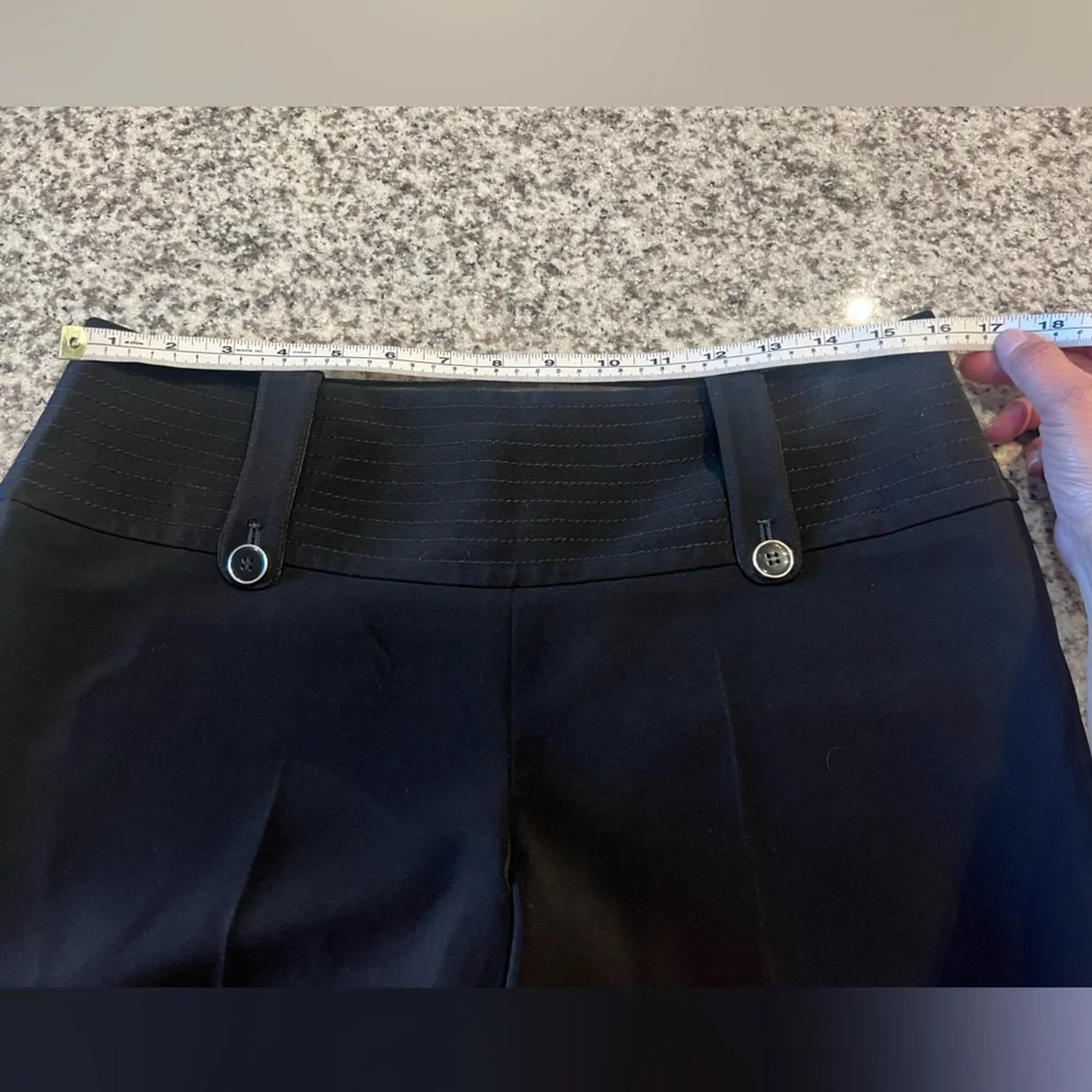 White House Black Market Black Straight-Leg Dress Trousers - Picture 9 of 10